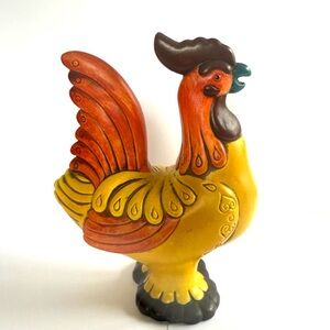 Vintage Rooster Figurine Orange/yellow